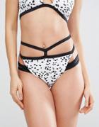 Asos Irregular Spot Scuba High Waist Bikini Bottom - Multi