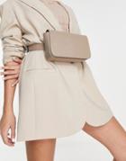 Smith & Canova Leather Belt Bag In Taupe-gray