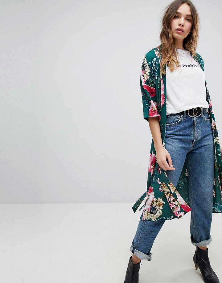 Only Floral Print Kimono - Multi