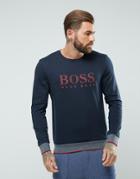 Boss By Hugo Boss Sweat Top With Crew Neck - Navy