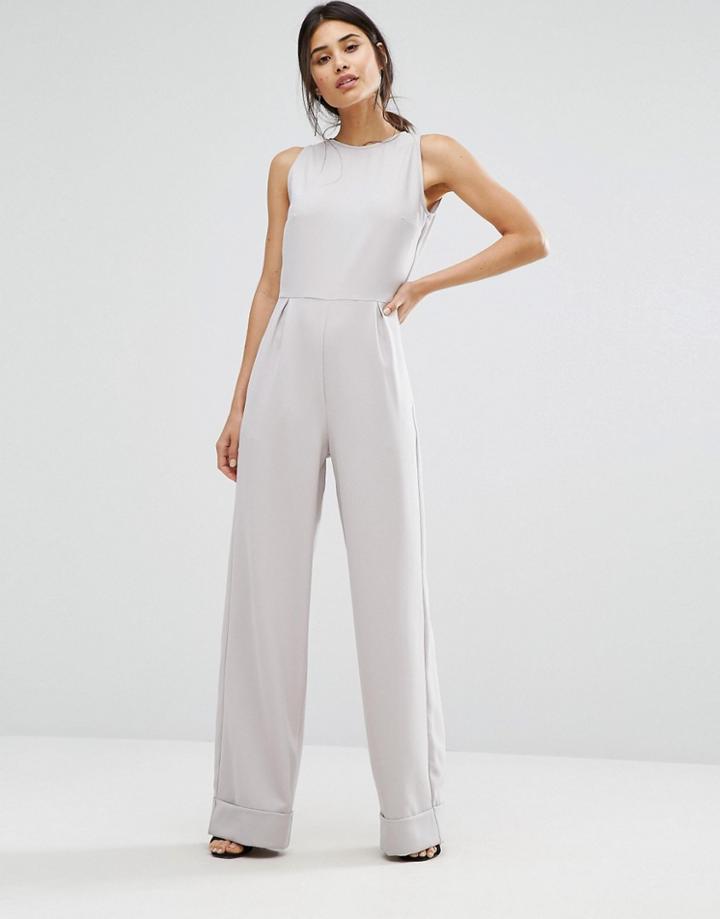 Alter Turn Up Wide Leg Jumpsuit - Gray