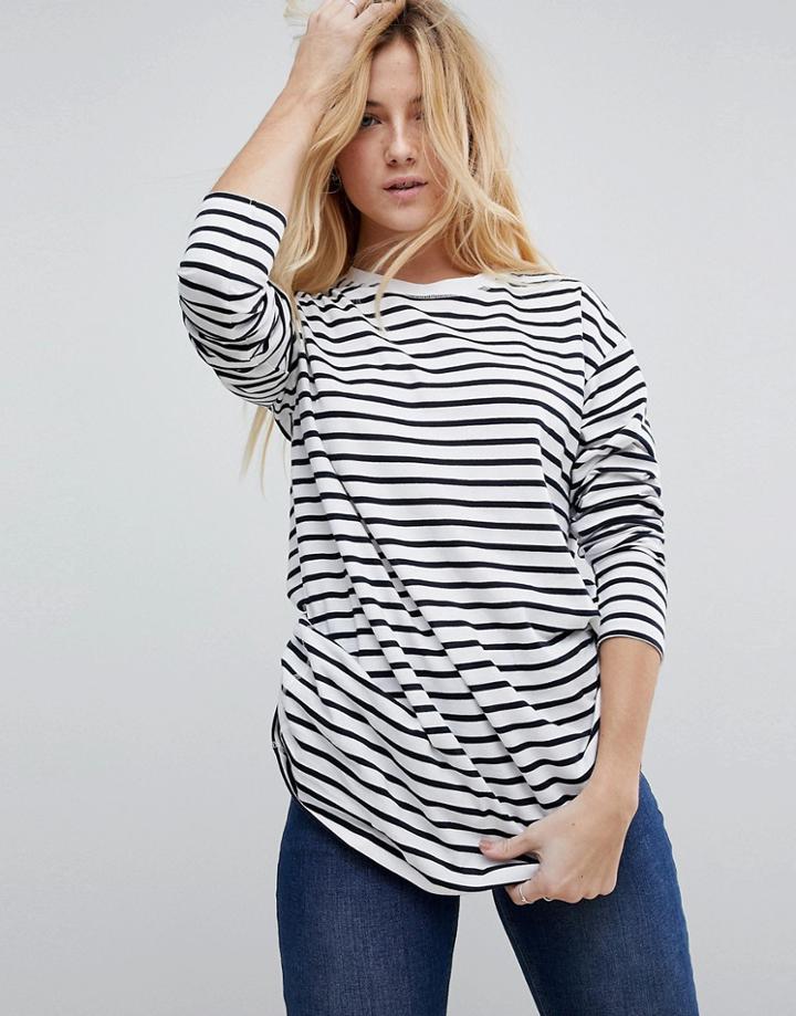 Asos Stripe T-shirt With Long Sleeve In Oversize Fit-multi