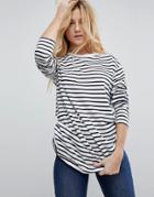 Asos Stripe T-shirt With Long Sleeve In Oversize Fit-multi