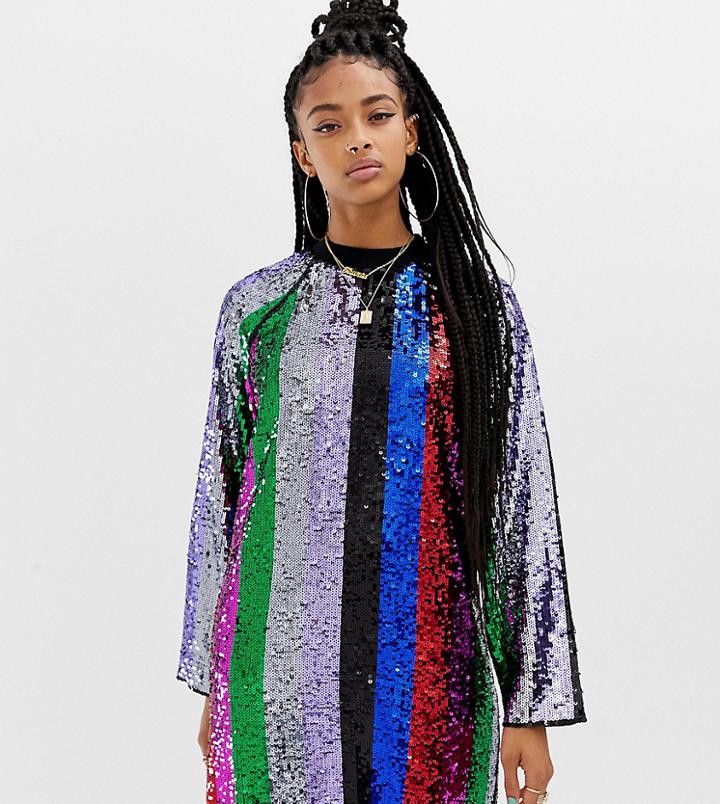 Collusion Rainbow Sequin Mini Dress - Multi