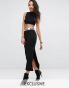 Puma Exclusive To Asos Ribbed Maxi Skirt With Side Splits - Black