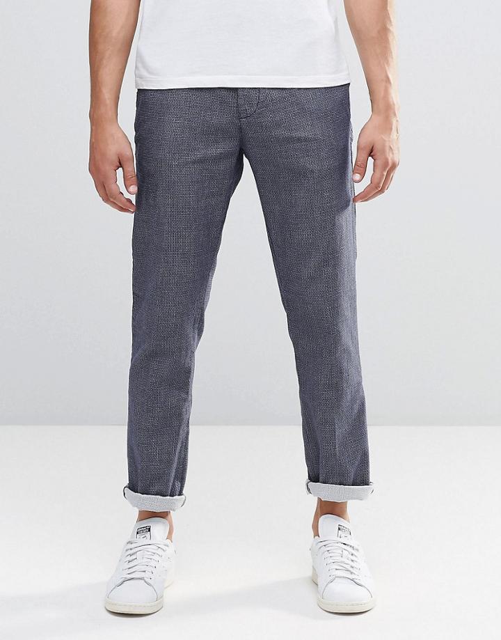 Scotch & Soda Trousers In Textured Pattern - Blue We
