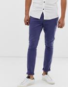 Asos Design Super Skinny Chinos In Washed Blue - Blue