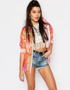 Missguided Holographic Raincoat - Pink