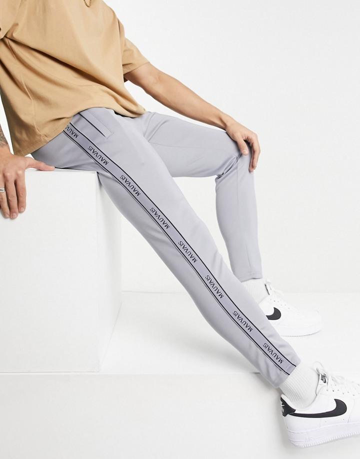 Mauvais Sweatpants With Tape Detail In Gray - Part Of A Set-grey