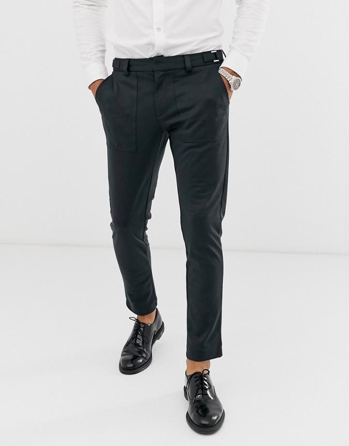 River Island Smart Worker Pants In Navy-blue