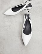 Raid Kinjal Sling Back Flat Shoes In White