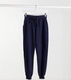 Asos Design Petite Basic Slim Sweatpants In Navy-blues