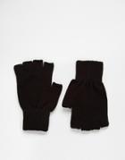 Asos Fingerless Gloves In Black - Black