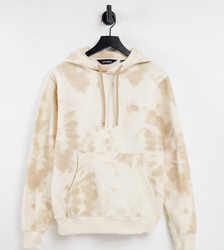 Berghaus Heritage Small Logo Tie Dye Hoodie On Beige Exclusive At Asos-neutral