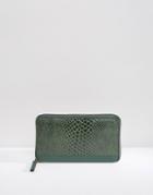 Urbancode Leather Purse With Faux Snakeskin Panel - Green