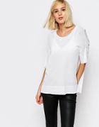 Selected Wille Knitted Split Side Sweater - Snow White