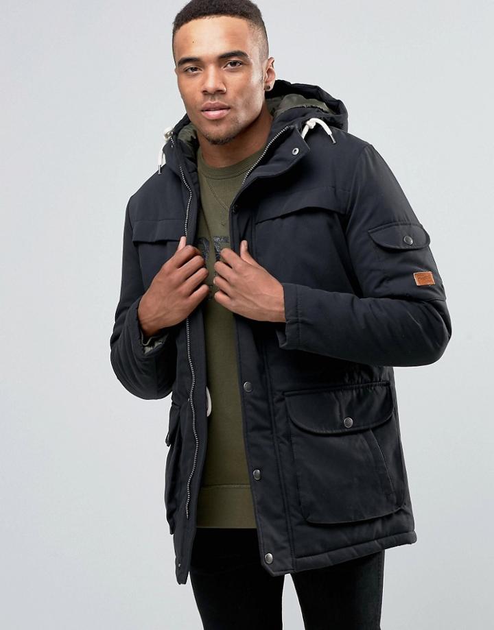 Jack & Jones Hooded Parka - Black