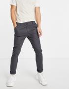 Asos Design Skinny Chinos In Charcoal-grey