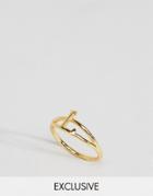 Rock N Rose Monogram Initial L Ring - Gold