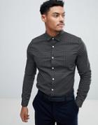 Asos Design Smart Stretch Print Ditsy Print Shirt - Black