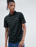 Farah Peppiat Slim Fit Stripe Polo In Black - Black