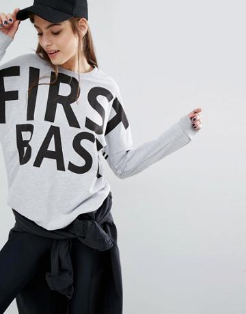 First Base Oversized Logo Sweat - Gray