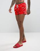 Oiler & Boiler Chevy Swim Shorts With Boat Print In Red - Red