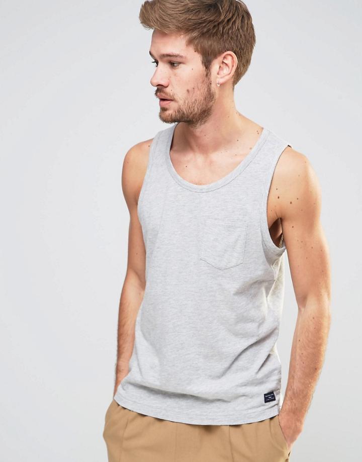 Selected Homme Basic Cotton Tank - Light Gray Melange
