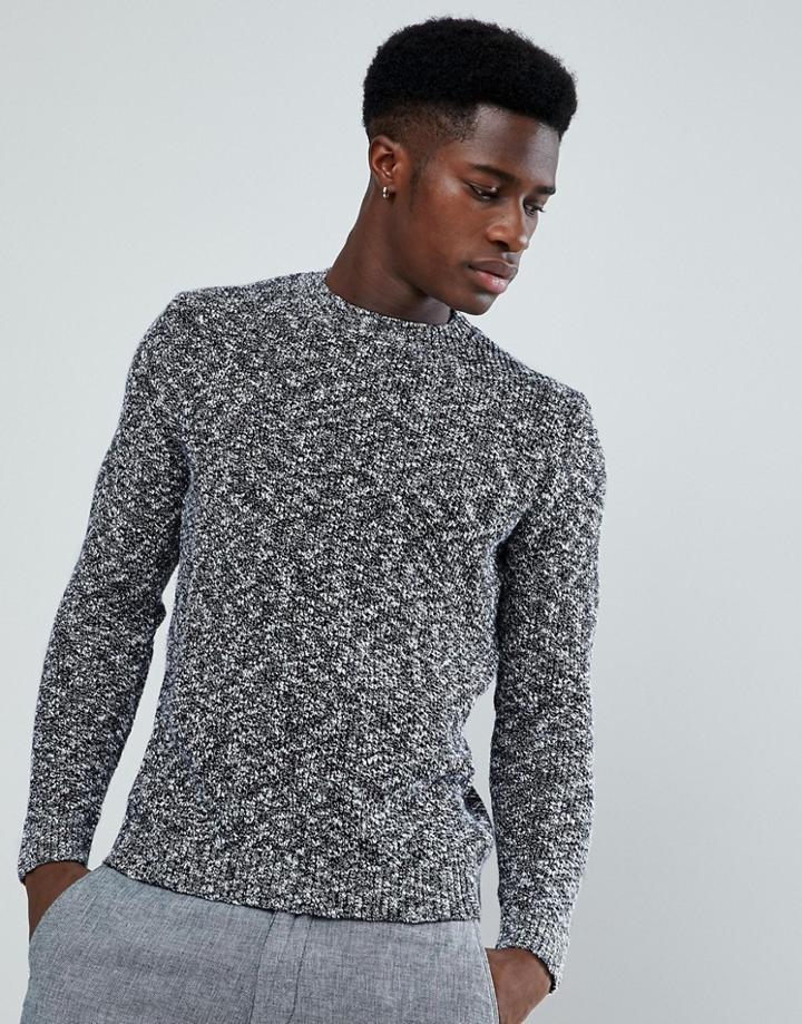 Mango Man Chunky Knit Sweater In Navy - Navy