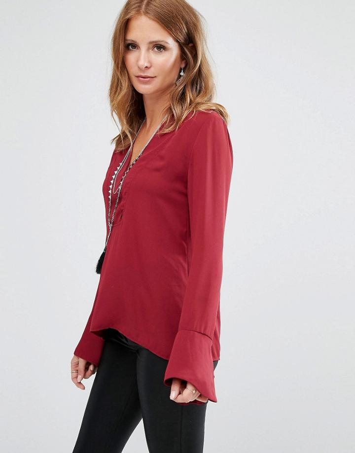 Millie Mackintosh Deep V Blouse - Red
