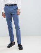 Harry Brown Wedding Wool Blend Blue Donegal Slim Fit Pants - Blue