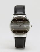 Sekonda Black Leather Watch With Silver Dial Exclusive To Asos - Black