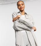 Collusion Oversized Shirt In Stone-neutral