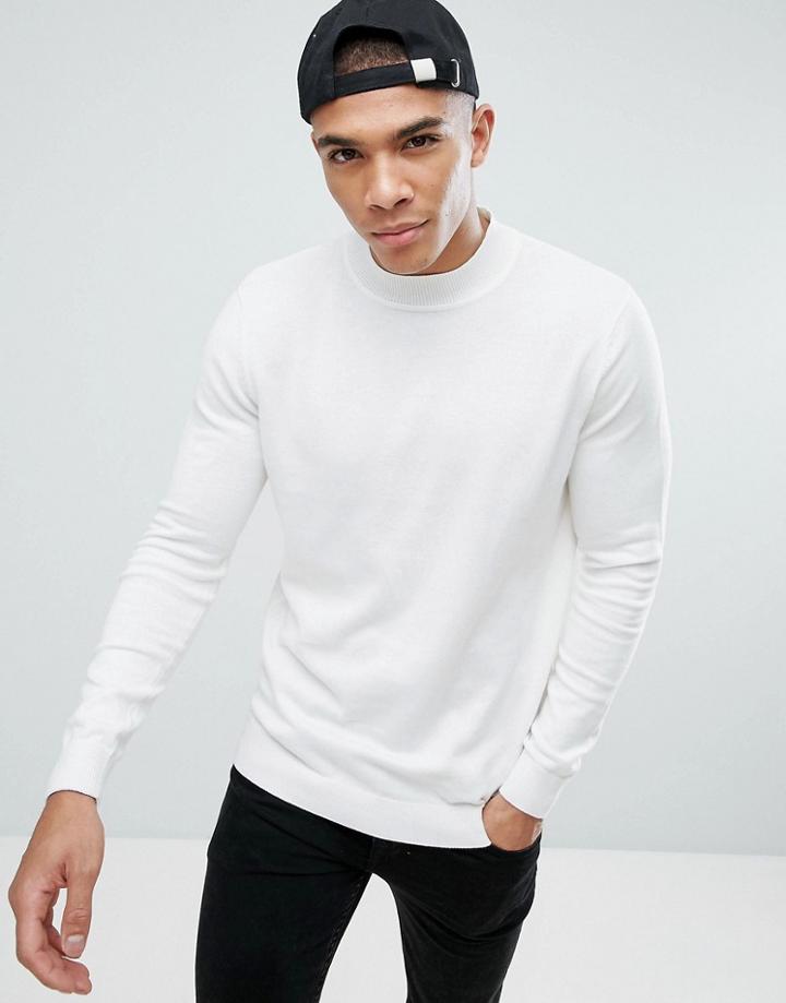 New Look Knitted Sweater In Cream - Cream