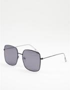 Aj Morgan Oversized Square Lens Sunglasses-black