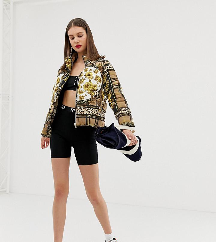 River Island Legging Shorts With Tape Waistband In Black - Black