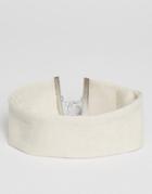 Asos Wide Jersey Choker Necklace - Beige