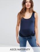 Asos Maternity The Ultimate Tank Top In Long Line - Navy
