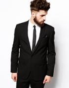 Asos Skinny Fit Suit Jacket With Stretch - Black