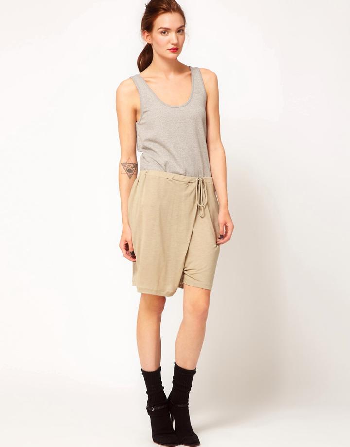 Back By Ann-sofie Back Drawstring Shorts - Green