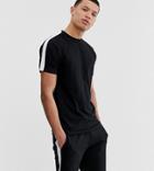 Brave Soul Tall Side Stripe Jersey T-shirt - Black