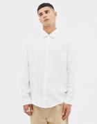 Another Influence Oversized Silky Shirt-white