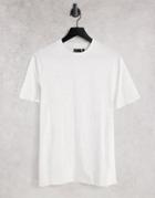 Asos Design Organic T-shirt With Crew Neck In White Heather
