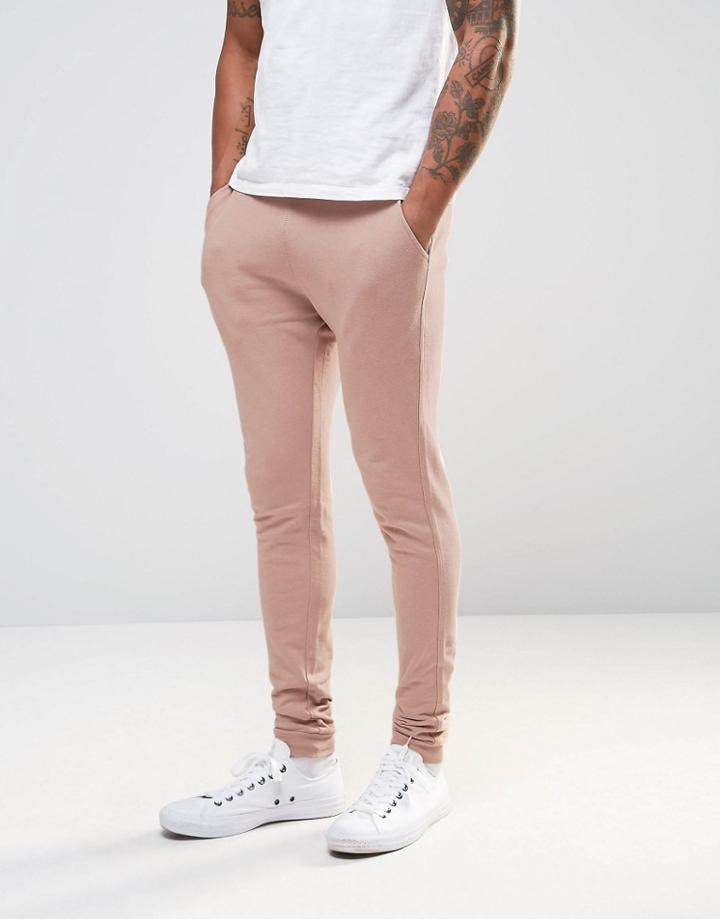 Asos Super Skinny Joggers In Pink - Mahogony Rose