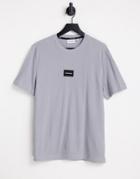 Calvin Klein Textured Grid Logo T-shirt In Gray