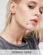 Asos Sterling Silver Curb Chain Choker Necklace - Silver