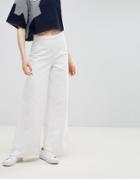 Waven Nella Wide Flared Jeans With Raw Hem - White