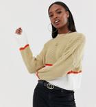 Asos Design Tall Color Block Sweater - Multi
