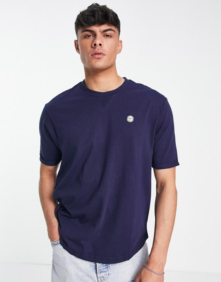Le Breve Roll Sleeve T-shirt In Navy