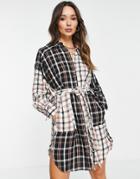 French Connection Panita Shirt Dress In Mixed Check-multi